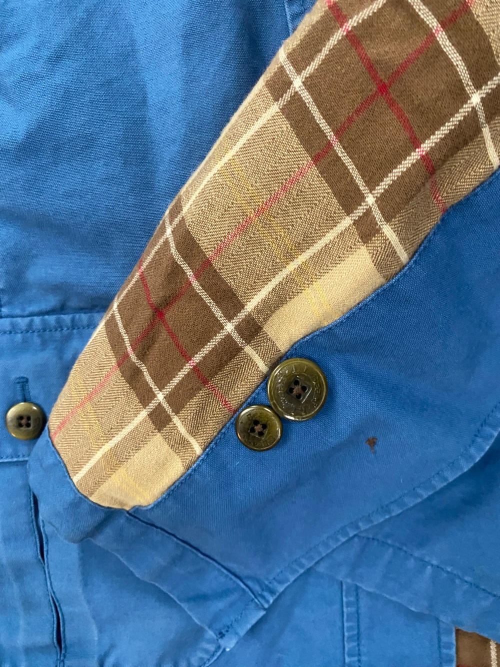 LL Bean Chore Barn Coat Jacket Womens Plus 2X Baby Blue Corduroy Trim VTG - Picture 7 of 8